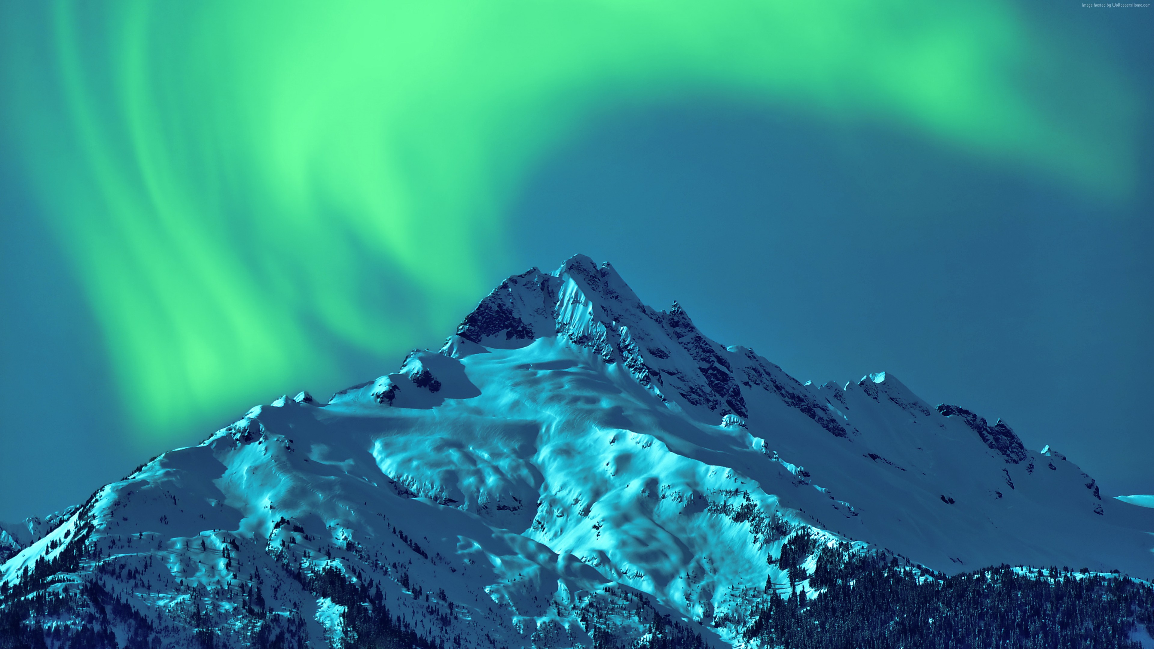 Wallpaper Aurora Borealis Sky Winter Mountains 5k Nature Wallpaper Download High Resolution 4k Wallpaper